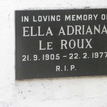 ROUX Ella Adriana, le 1905-1977
