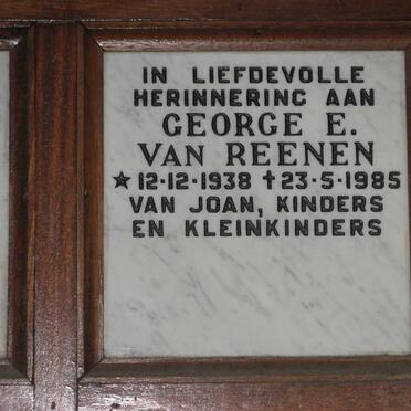 REENEN George E.,van 1938-1985