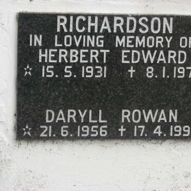 RICHARDSON Herbert Edward 1931-1977 :: RICHARDSON Daryll Rowan 1956-1993