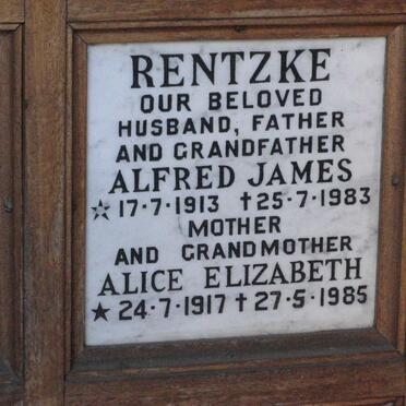 RENTZKE Alfred James 1913-1983 &amp; Alice Elizabeth 1917-1985