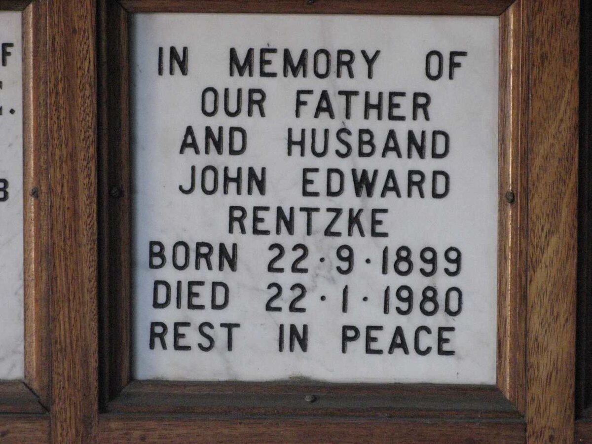 RENTZKE John Edward 1899-1980