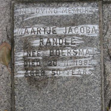 RANDLE Maartje Jacoba nee BOERSMA -1965