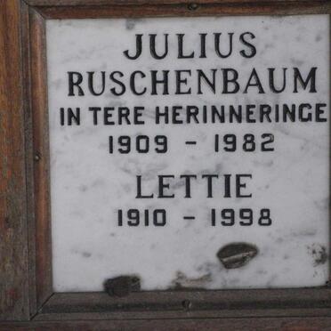 RUSCHENBAUM Julius 1909-1982 &amp; Lettie 1910-1998