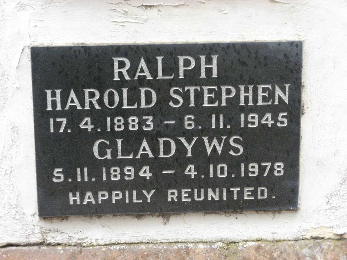 RALPH Harold Stephen 1883-1945 &amp; Gladyws 1894-1978