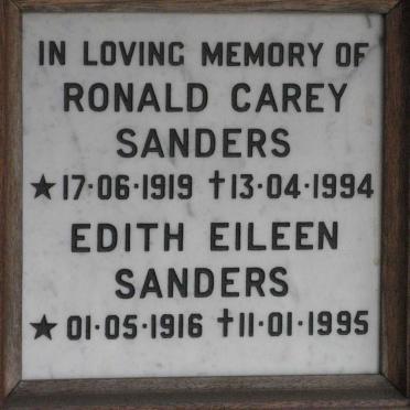 SANDERS Ronald Carey 1919-1994 &amp; Edith Eileen 1916-1995