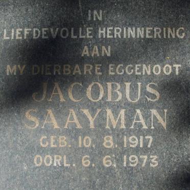 SAAYMAN Jacobus 1917-1973