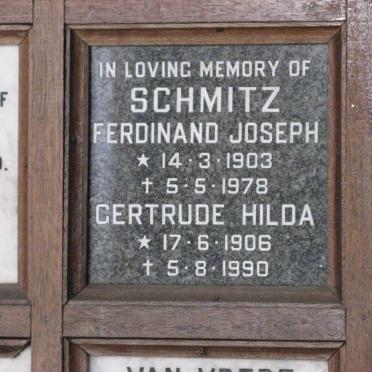 SCHMITZ Ferdinand Joseph 1903-1978 &amp; Gertrude Hilda 1906-1990