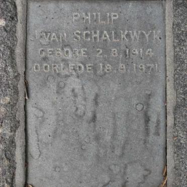 SCHALKWYK Philip J., van 1914-1971