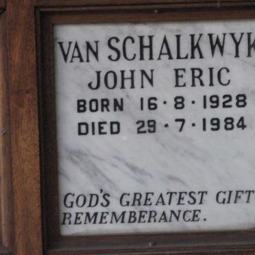 SCHALKWYK John Eric, van 1928-1984