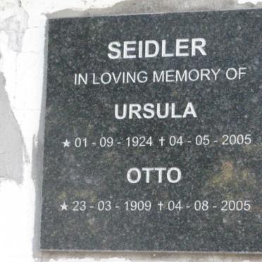 SEIDLER Otto 1909-2005 &amp; Ursula 1924-2005