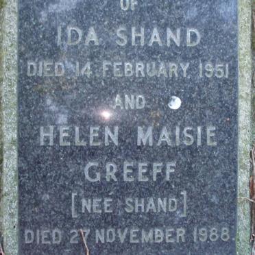 SHAND Ida -1951 :: GREEFF Helen Maisie nee SHAND -1988