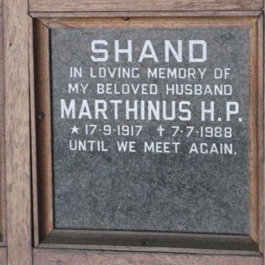 SHAND Marthinus H.P. 1917-1988