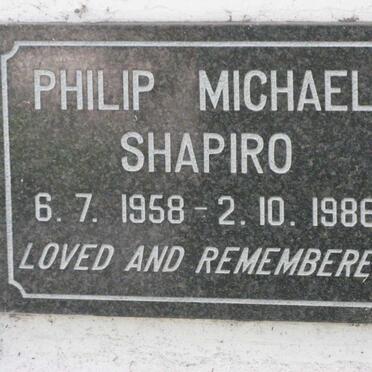 SHAPIRO Philip Michael 1958-1986
