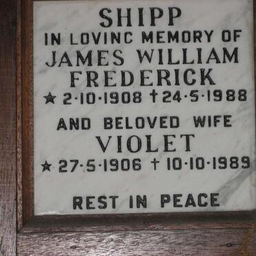 SHIPP James William Frederick 1908-1988 &amp; Violet 1906-1989