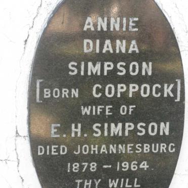 SIMPSON Annie Diana nee COPPOCK 1878-1964