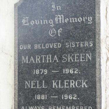 SKEEN Martha 1879-1962 :: KLERCK Nell 1881-1962