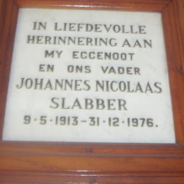 SLABBER Johannes Nicolaas 1913-1976