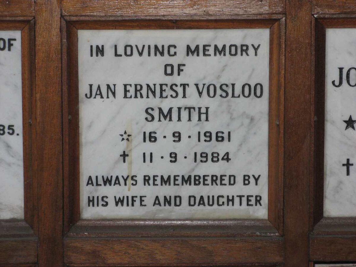 SMITH Jan Ernest Vosloo 1961-1984