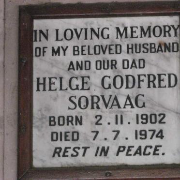 SORVAAG Helge Godfred 1902-1974