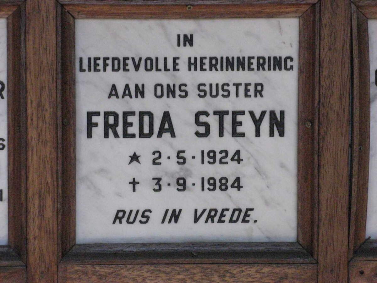 STEYN Freda 1924-1984