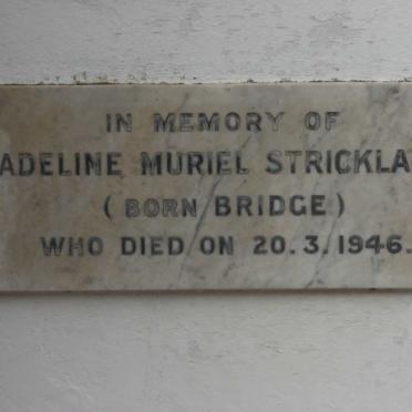 STRICKLAND Adeline Muriel nee BRIDGE -1946
