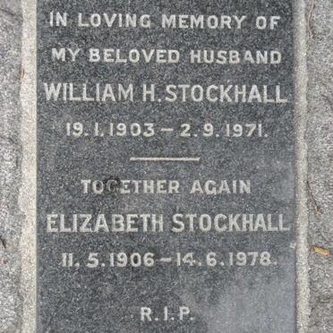 STOCKHALL William H. 1903-1971 &amp; Elizabeth 1906-1978