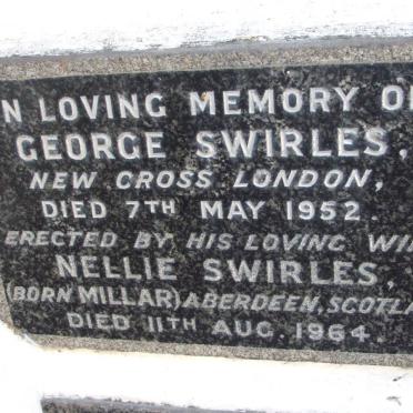 SWIRLES George -1952 &amp; Nellie MILLAR -1964