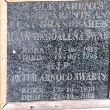SWARTS Peter Arnold 1910-2001 &amp; ?Ilian Magdalena 1915-1998
