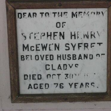 SYFRET Stephen Henry McEwen -1975