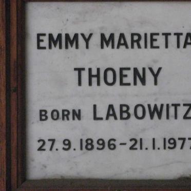 THOENY Emmy Marietta nee LABOWITZ 1896-1977