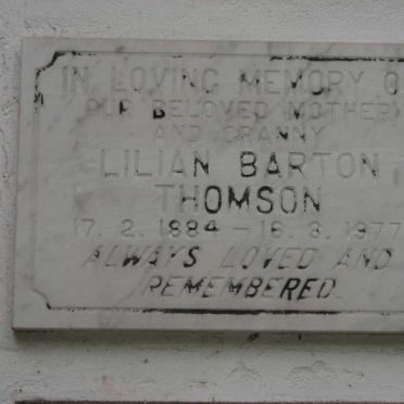 THOMSON Lilian Barton 1884-1977
