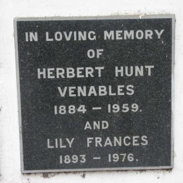 VENABLES Herbert Hunt 1884-1959 &amp; Lily Frances 1893-1976