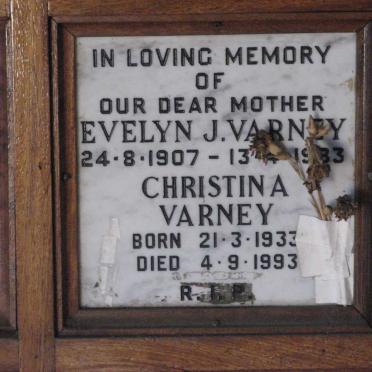 VARNEY Evelyn J. 1907-1983 :: VARNEY Christina 1933-1993