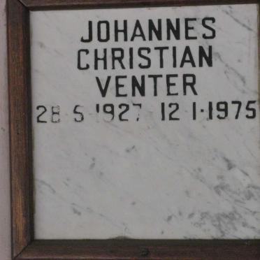 VENTER Johannes Christian 1927-1975