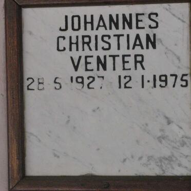 VENTER Johannes Christian 1927-1975