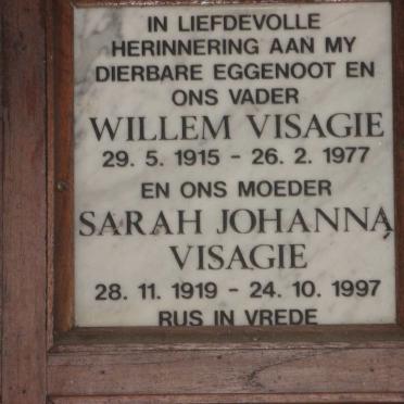 VISAGIE Willem 1915-1977 &amp; Sarah Johanna 1919-1997