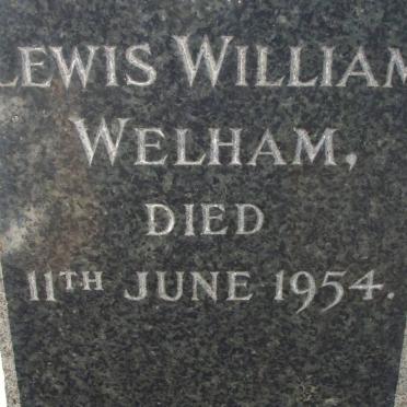 WELHAM Lewis William -1954