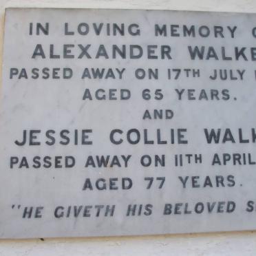 WALKER Alexander -1945 &amp; Jessie Collie -1957