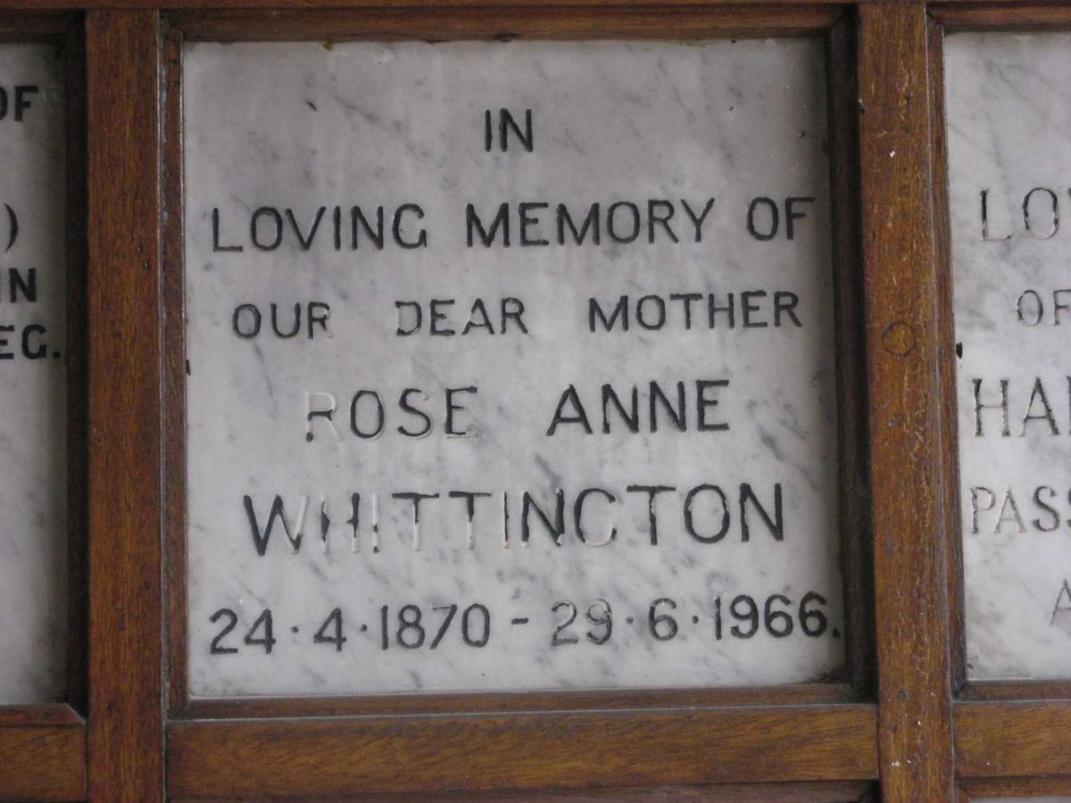 WHITTINGTON Rose Anne 1870-1966