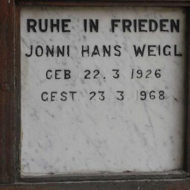 WEIGL Jonni Hans 1926-1968