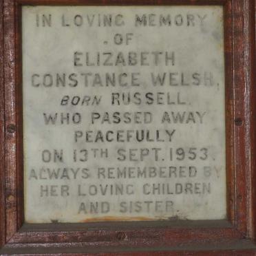 WELSH Elizabeth Constance nee RUSSELL -1953