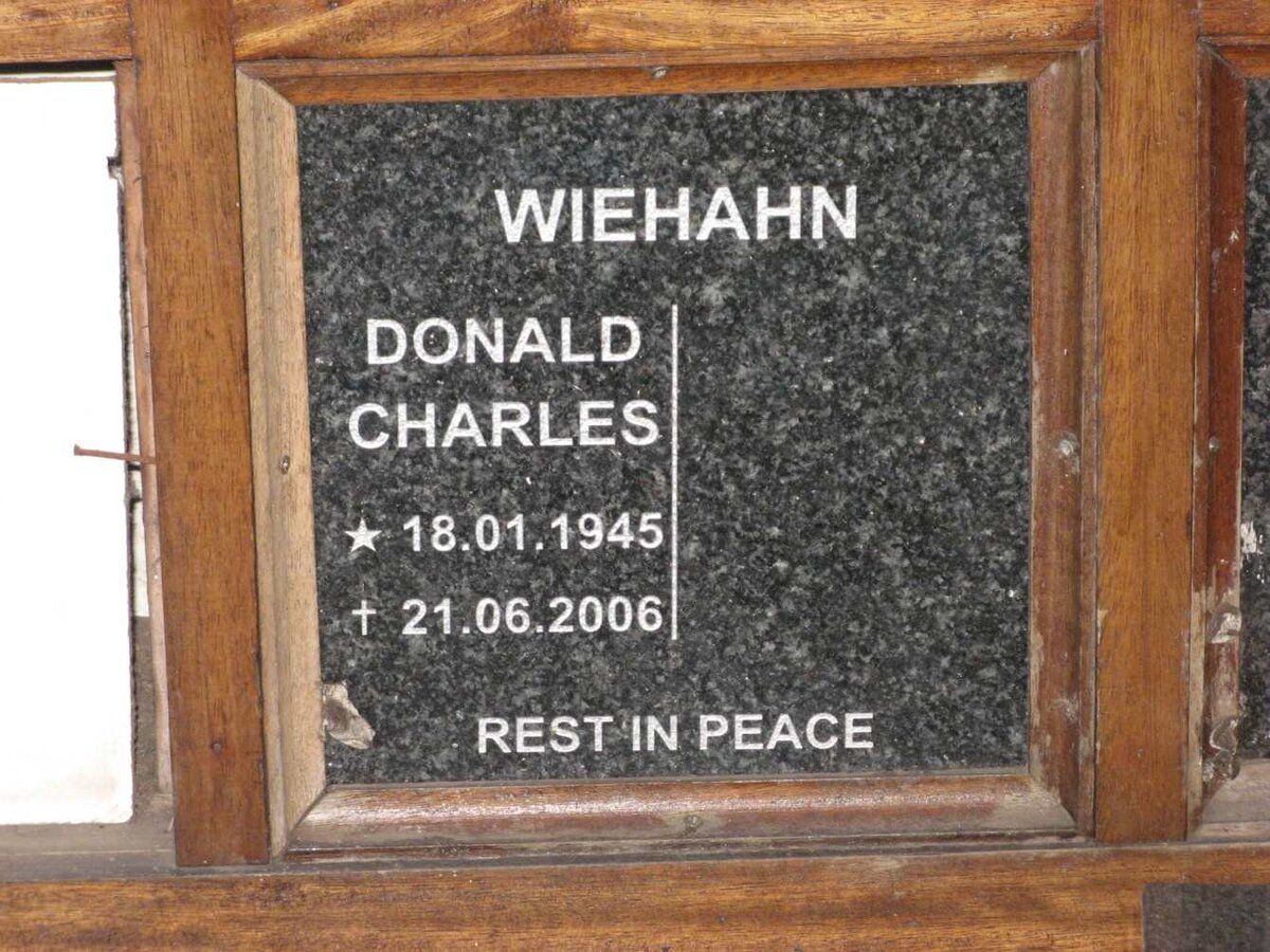 WIEHAHN Donald Charles 1945-2006