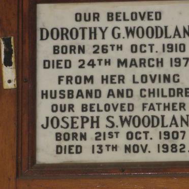 WOODLAND Joseph S. 1907-1982 &amp; Dorothy G. 1910-1977