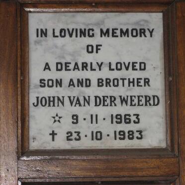 WEERD John, van der 1963-1983