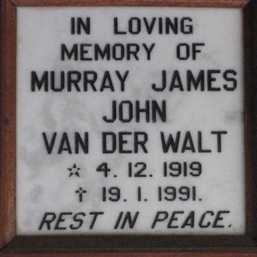 WALT Murray James John, van der 1919-1991