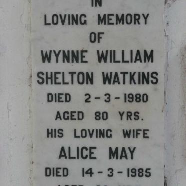 WATKINS Wynne William Shelton -1980 &amp; Alice May -1985