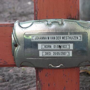 WESTHUIZEN Johanna M., van der 1922-2007