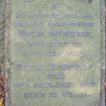 WENGRAF Erich -1951 &amp; Sofie -1962