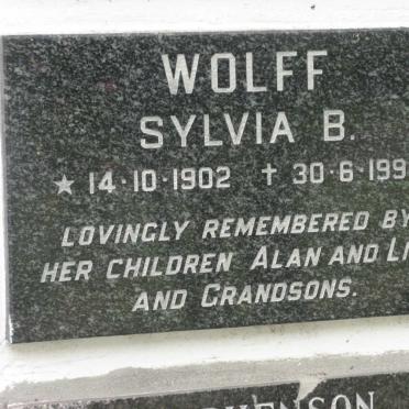 WOLFF Sylvia B. 1902-1990
