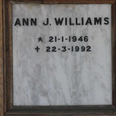WILLIAMS Ann J. 1946-1992